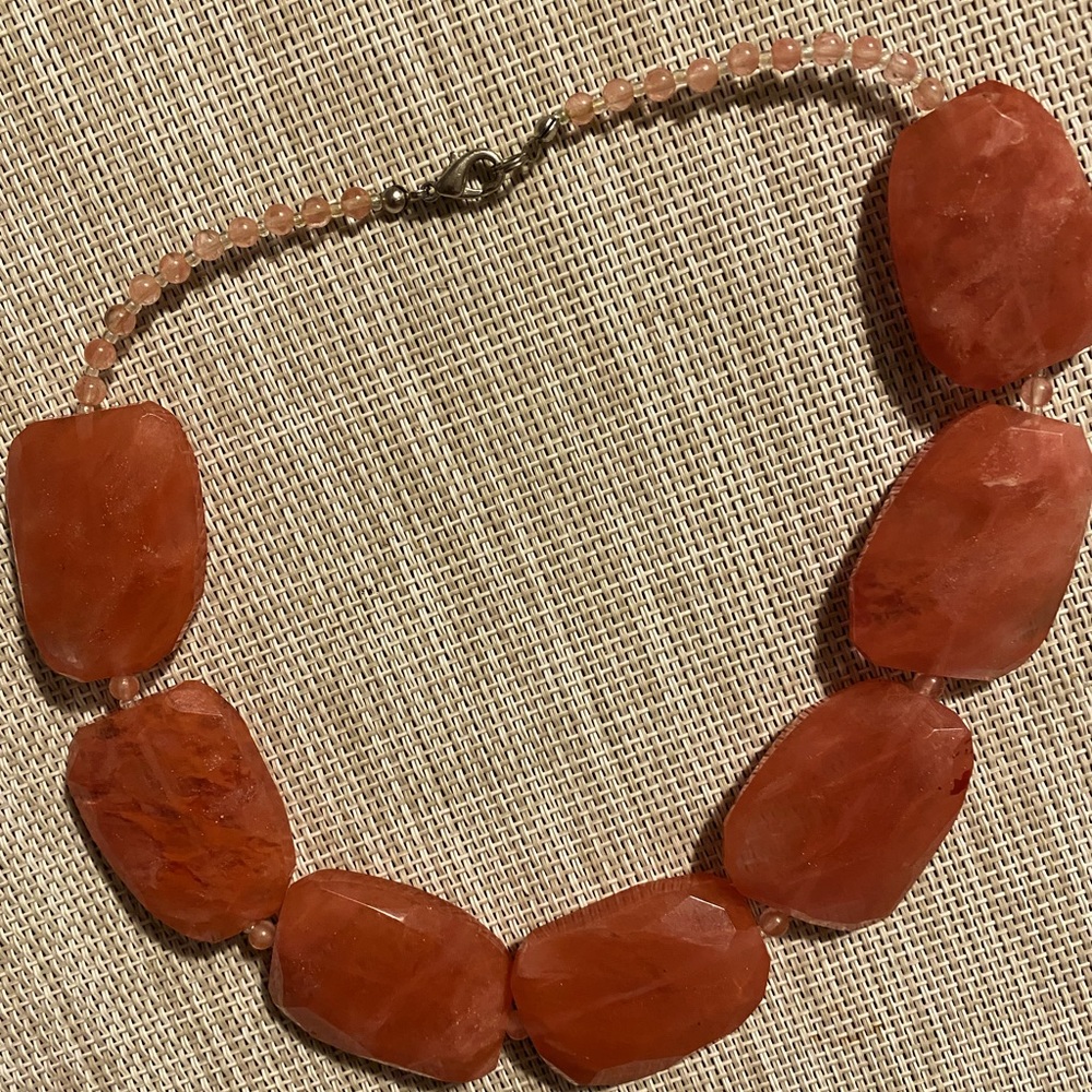 Beautiful warm color necklace! Will enhance your dress!